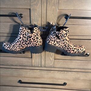Leopard Print Ankle Boots